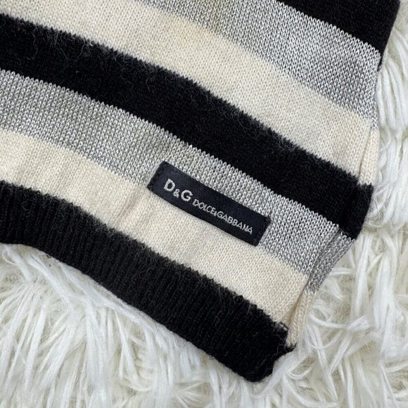 D&G Black and White Striped Scarf - Picture 5 of 9